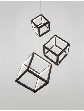 9818231 Suspensie Nova Luce GABBIA LED 110W 8250lm 3000K IP20 Aluminiu/Silicon Sandy Black NOVALUCE [1]