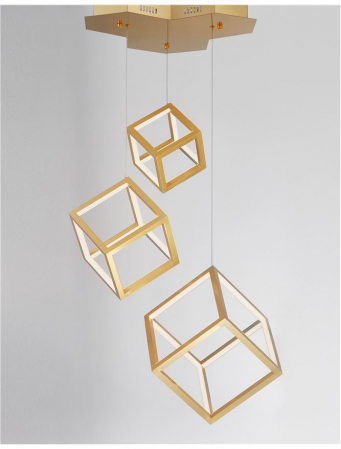 9818232 Suspensie Nova Luce GABBIA LED 110W 8250lm 3000K IP20 Aluminiu/Silicon Gold NOVALUCE [2]