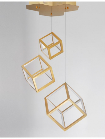 9818232 Suspensie Nova Luce GABBIA LED 110W 8250lm 3000K IP20 Aluminiu/Silicon Gold NOVALUCE [3]