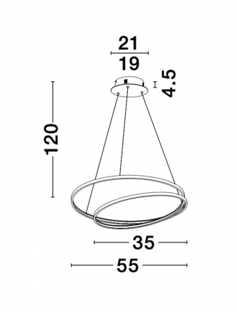9818510 Suspensie Nova Luce GRANIA LED 25W 1900lm 3000K IP20 Aluminiu/Acril Matt Gold [5]