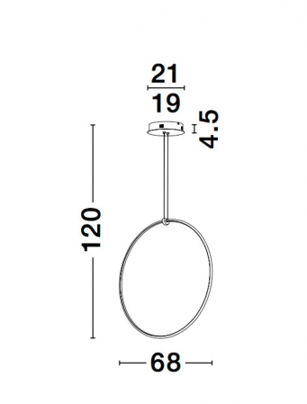 9820591 Suspensie Nova Luce RING LED 28W 1600lm 3000K IP20 Aluminiu/Acril Sandy Black [6]