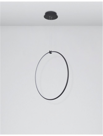 9820591 Suspensie Nova Luce RING LED 28W 1600lm 3000K IP20 Aluminiu/Acril Sandy Black [1]