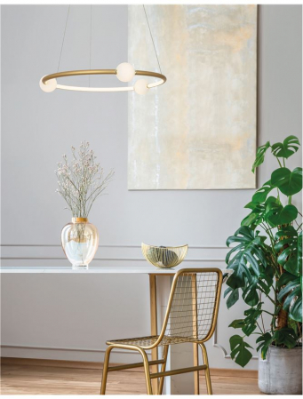 9820600 Suspensie Nova Luce CELIA LED 36W 2036lm 3000K IP20 Aluminiu Sticla Satin Gold [5]