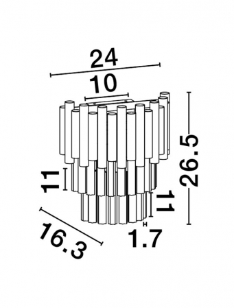 9824082 Aplica Nova Luce MAGNOLIA E14 2x5W   Aluminium & Crystal Gold  IP20 [2]
