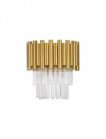 9824082 Aplica Nova Luce MAGNOLIA E14 2x5W   Aluminium & Crystal Gold  IP20