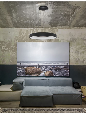 9853044 Lustra Nova Luce RANDO SMART LED 50W 2864lm 3000K Aluminium & Acrylic Sandy Black Dimabil CCT IP20 [1]