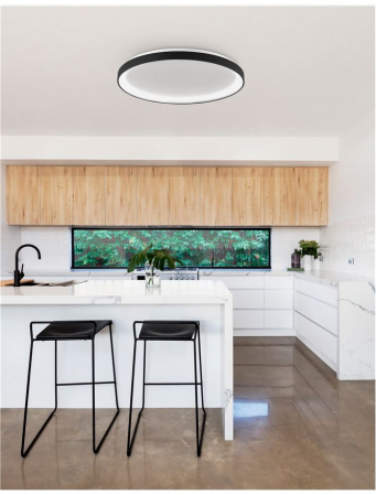 9853676 Plafoniera Nova Luce PERTINO LED 50W 3134lm 3000K Aluminium & Acrylic Sandy Black Dimabil Triac IP20 [1]