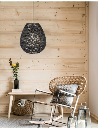 9858713 Pendul Nova Luce GRIFFIN E27 1x12W   Paper Black  IP20 [1]