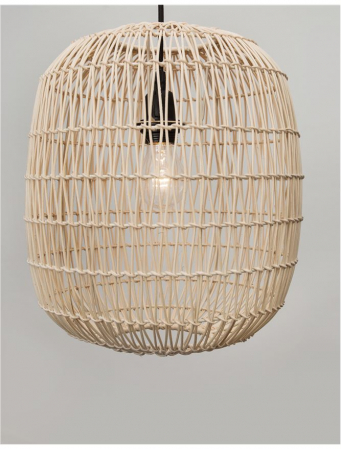 Pendul Nova Luce MELODY E27 1x12W   Natural Rattan Black Fabric Wire & Base  IP20 [2]