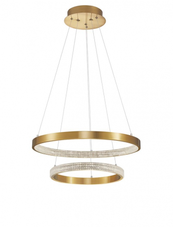 Moderne - 9862852 Suspensie Nova Luce PRESTON LED 60W 3113lm 3000K IP20 Aluminiu/Acril  Antique Gold Brass