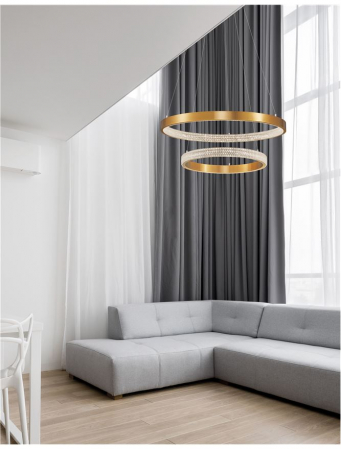 9862852 Suspensie Nova Luce PRESTON LED 60W 3113lm 3000K IP20 Aluminiu/Acril  Antique Gold Brass [7]