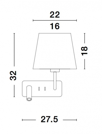 9919151 Aplica Nova Luce SAVONA LED 3W 210lm 3000K Aluminium & Fabric Shade Sandy Black Nedimabil IP20 [7]