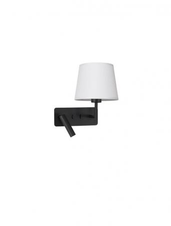 ILUMINAT - 9919151 Aplica Nova Luce SAVONA LED 3W 210lm 3000K Aluminium & Fabric Shade Sandy Black Nedimabil IP20