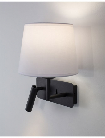 9919151 Aplica Nova Luce SAVONA LED 3W 210lm 3000K Aluminium & Fabric Shade Sandy Black Nedimabil IP20 [4]