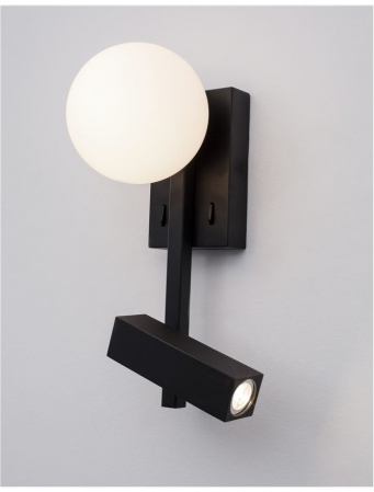 9919530 Aplica Nova Luce JOLINE G9 3W 200lm 3000K IP20 Glass/Metal Sandy Black White Opal [3]