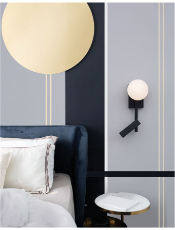 9919530 Aplica Nova Luce JOLINE G9 3W 200lm 3000K IP20 Glass/Metal Sandy Black White Opal [4]