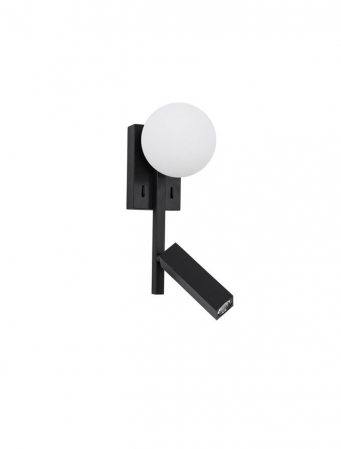 9919530 Aplica Nova Luce JOLINE G9 3W 200lm 3000K IP20 Glass/Metal Sandy Black White Opal