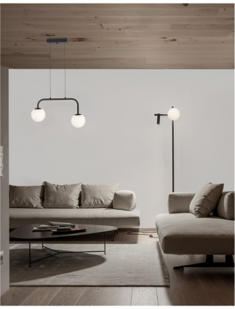 9919602 Suspensie Nova Luce JOLINE LED 16W 1030lm 3000K IP20 Glass/Metal Sandy Black White Opal [5]