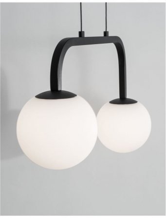 9919602 Suspensie Nova Luce JOLINE LED 16W 1030lm 3000K IP20 Glass/Metal Sandy Black White Opal [1]