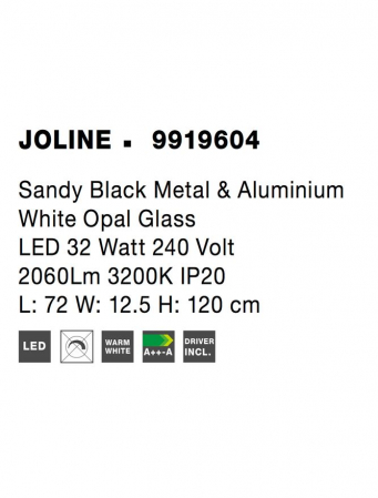 9919604 Suspensie Nova Luce JOLINE LED 32W 2060lm 3200K IP20 Aluminiu & Sticla Sandy Black Opal NOVALUCE [5]
