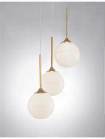 9960613 Suspensie Nova Luce CANTONA G9 3x5W IP20 Glass White Opal Gold NOVALUCE [3]
