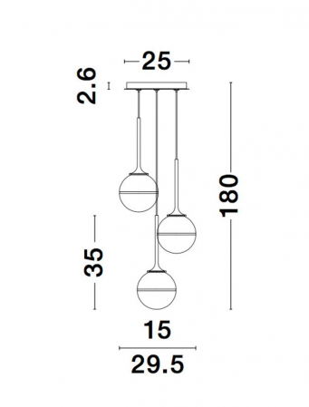 9960613 Suspensie Nova Luce CANTONA G9 3x5W IP20 Glass White Opal Gold NOVALUCE [4]