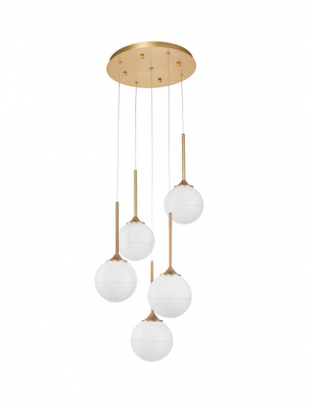 Lustre - 9960614 Suspensie Nova Luce CANTONA G9 5x5W IP20 Glass White Opal Gold NOVALUCE