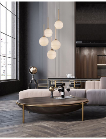 9960614 Suspensie Nova Luce CANTONA G9 5x5W IP20 Glass White Opal Gold NOVALUCE [1]