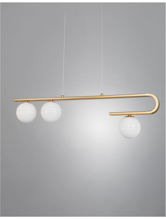 9960615 Suspensie Nova Luce CANTONA G9 3x5W IP20 Metal Sticla Opal Brass Gold NOVALUCE [2]