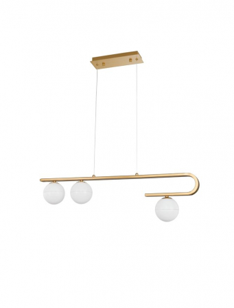 ILUMINAT - 9960615 Suspensie Nova Luce CANTONA G9 3x5W IP20 Metal Sticla Opal Brass Gold NOVALUCE