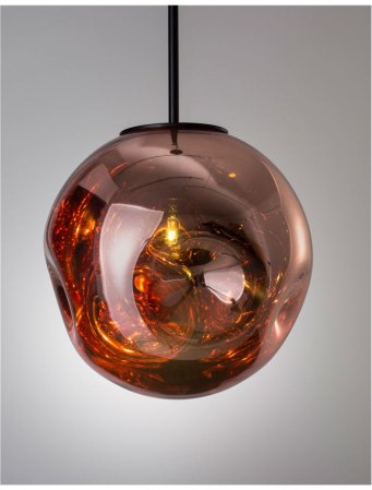 9988105 Suspensie Nova Luce MAYAN E27 1x12W IP20 Metal Cooper Glass Matt Black [2]