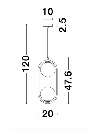 9988171 Pendul Nova Luce OBITAR G9 2x5W IP20 Glass/Metal Opal Brass Gold [1]