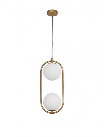 ILUMINAT - 9988171 Pendul Nova Luce OBITAR G9 2x5W IP20 Glass/Metal Opal Brass Gold
