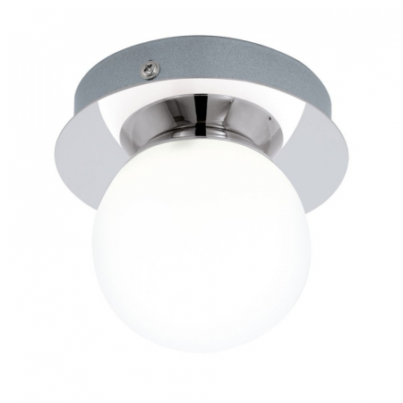 Aplica/Plafoniera EGLO Mosiano 94626 LED 1X3,3W 3000K 340lm 220-240V,50/60Hz H 115mm x Ø110mm otel inoxidabil crom sticla mat/opal alba IP44