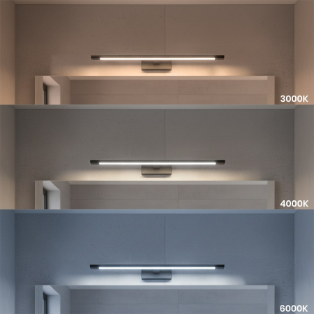 Aplica baie Milagro Klimt LED 12W 1320 lm 3000K/4000K/6000K 230V Black Metal & Plastic IP44 [1]