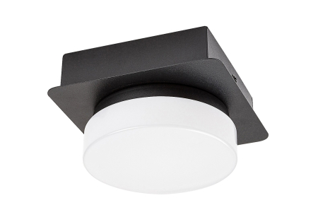 Aplica baie Rabalux Attichus LED 5W 670lm 4000K metal plastic negru mat alb IP44 [1]