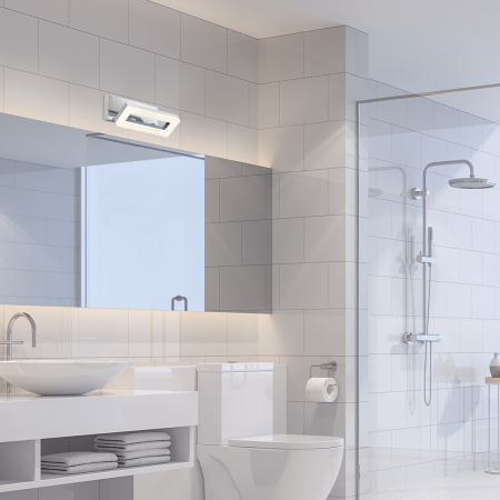 Aplica baie Rabalux Blas LED 15W 1570lm 4000K metal plastic crom alb IP44 [10]