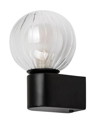 Aplica baie Rabalux Colzar G9 1x MAX 3,5W  metal sticlă negru mat IP44 [1]