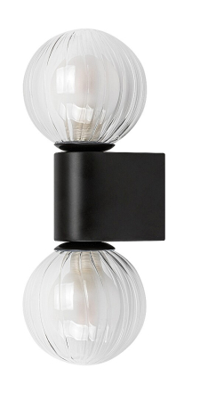Aplica baie Rabalux Colzar G9 2x MAX 3,5W  metal sticlă negru mat IP44 [1]