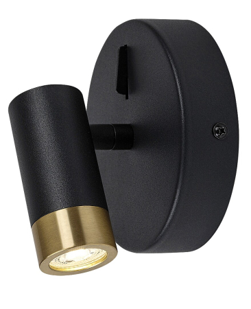 ILUMINAT - Aplica baie Rabalux Kadir LED 3W 270lm 4000K metal plastic negru/ auriu transparent IP20