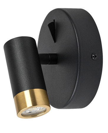 Aplica baie Rabalux Kadir LED 3W 270lm 4000K metal plastic negru/ auriu transparent IP20 [1]