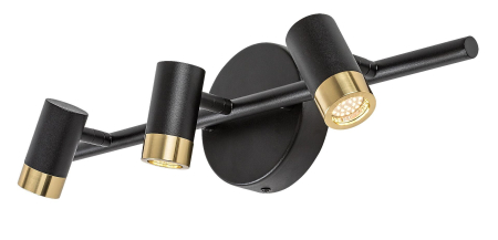 Aplica baie Rabalux Kadir LED 9W 820lm 4000K metal black gold stil industrial, IP44 75042 [2]