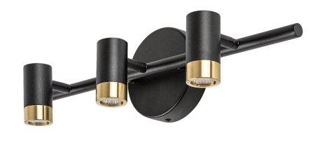 Aplica baie Rabalux Kadir LED 9W 820lm 4000K metal black gold stil industrial, IP44 75042 [1]
