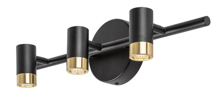 ILUMINAT - Aplica baie Rabalux Kadir LED 9W 820lm 4000K metal plastic negru/ auriu transparent IP44