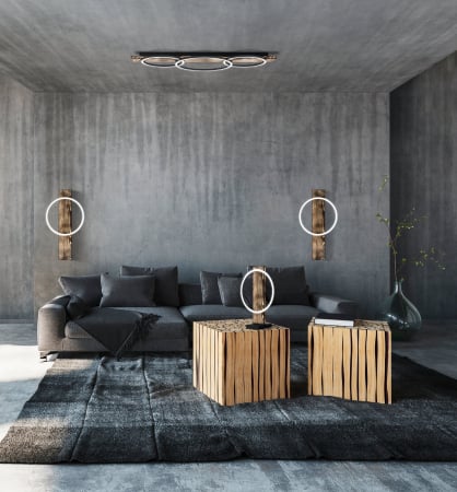 Aplica EGLO Boyal 99353 LED 1X12W 3000K 1700lm 220-240V,50/60Hz L 300mm x H 560mm otel/lemn negru/maro rustic plastic alb IP20 [5]