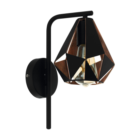 Aplica EGLO Carlton 4 43057 E27 1X60W 220-240V,50/60Hz L 160mm x H 315mm otel negru/cupru antichizat  IP20