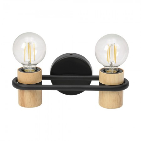 BLACK FRIDAY - Aplica Eglo Chieveley, negru, lemn, 2XE27, 43542