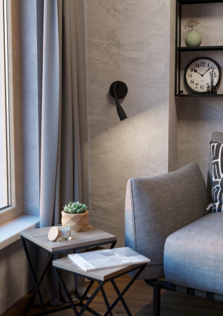 Aplica EGLO Olivandino 901818 LED 3,8W 3000K 320lm 220-240V,50/60Hz Ø110mm otel negru plastic negru IP20 [6]