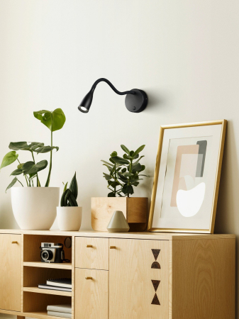 Aplica EGLO Olivandino 901818 LED 3,8W 3000K 320lm 220-240V,50/60Hz Ø110mm otel negru plastic negru IP20 [1]