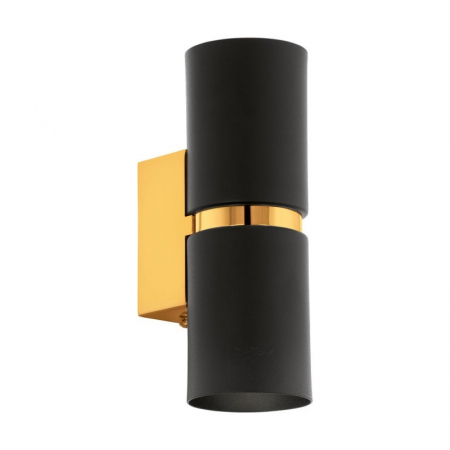 Dressing - Aplica EGLO Passa, GU10, 2x3,3W 480lm, Otel, Negru/Auriu - 95364